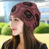Touca Slouchy Tendência da Moda Coreana Feminina com Renda de Estrela Dourada e Turbante com Strass, Novo Estilo para Início de Outono Chapéu Headwrap