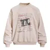 Sudadera creativa con estampado de letras de banda, cuello redondo para hombre, estilo primavera y otoño, top deportivo pullover moderno de hip-hop europeo y americano