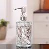 Botella dispensadora de vidrio prensado ovalada Botella de champú y gel de ducha Dispensador de jabón Botella vacía Botella dispensadora de desinfectante de manos Alta apariencia