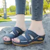 Sandalias de cuña para mujer talla 43 con plataforma gruesa, estilo boca de pez, disponibles en varios colores, bordadas y en stock