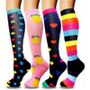 4 pares de calcetines deportivos de presión transfronterizos para mujer, calcetines de pantorrilla para saltar la cuerda, calcetines elásticos de compresión, venta al por mayor