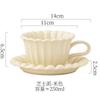 Meio Açúcar Creme Esmalte Inferior Criativo Xícara e Pires de Café Renda Conjunto de Xícara e Pires para Chá da Tarde Xícara e Pires de Café da Manhã Caneca