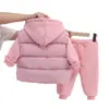 Conjunto de Tres Piezas para Niñas de Otoño e Invierno, Nuevo, Lindo, Casual, Forrado de Felpa, Engrosado, Chaleco y Sudadera, Atuendo de Invierno Elegante para Bebés