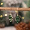 Brincos de Natal Natal novo gotejamento óleo vermelho verde árvore de Natal boneco de neve botas brincos de sino brincos bonitos dos desenhos animados