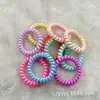Direto da Fábrica elástico de cabelo transparente tipo fio de telefone feminino corda de cabelo cor de doce colorida anel de cabeça de alta elasticidade entrega em peça única