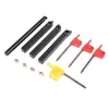 4 Peças Ferramenta de Torneamento 10mm + 4 Peças Pastilhas de Carboneto Douradas Ferramenta de Torneamento CNC
