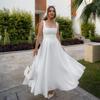 Vestido de tirantes simple sin mangas, falda larga de color puro, estilo europeo y americano, nuevo, elegante, escote cuadrado, cintura descubierta, espalda descubierta, Primavera y Verano 2025