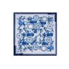 Novo Lenço Quadrado de Seda Imitação 2025 para Mulheres 90cm Lenço de Seda Estampado Castanha Estilo Étnico Lenço Xale de Porcelana Azul e Branca Venda por Atacado