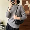 Suéter de punto para mujer, nuevo estilo otoño e invierno, cuello semi-alto, capa base con un sutil brillo, suave y cómodo, corte ajustado, manga larga