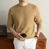 Suéter de punto jacquard de alta resistencia para hombre con cuello redondo, versátil para primavera y otoño, estilo casual urbano clásico, transfronterizo directo
