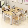 Mesa de jantar e cadeiras para apartamentos pequenos, cadeiras simples para 4-6 pessoas, mesa retangular moderna para restaurantes de fast food