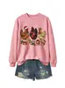 Amazon eBay loja independente moda casual feminina chapéu de Natal três galinhas caixa de presente luzes coloridas moletom em estoque