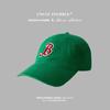 Tio Hu Ji original letra B boné de beisebol dos homens estilo ocidental rosto olhando pequeno soft top pontiagudo boné nicho design chapéu mulheres