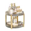 Caja de Almacenamiento Giratoria de Lujo Ligero Chapada en Oro Estante de Almacenamiento Multifuncional para el Hogar Estante de Almacenamiento de Cosméticos Almacenamiento de Condimentos de Cocina