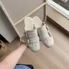 Pantuflas Casuales Baotou para Mujer, Calzado de Exterior, Estilo Británico, Versátil Hebilla Cuadrada de Cuero Negro, Sin Cordones, Mules Planos