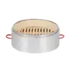 Vaporera pequeña de bambú tejida aislada para uso doméstico, vaporera de bambú, rejilla de vaporización de aleación de aluminio, vaporera pequeña comercial de bambú para bollos al vapor