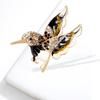 Broche Europeo y Americano de Animal Ave Aleación Goteo de Aceite Moda Estilo K Versátil Ramillete Pin Colibrí Accesorios de Ropa