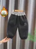 Pantalones para niño, forrados de polar para otoño e invierno, pantalones casuales para niños, pantalones largos cálidos de invierno para bebé, ropa de invierno para niño, envío directo disponible