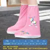 Cubrezapatos de lluvia para niños, impermeables, antideslizantes, engrosados, resistentes al desgaste y a la lluvia, cubrezapatos altos para niños y niñas, botas de lluvia de silicona para días lluviosos