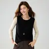 Chaleco sin mangas de cachemira de terciopelo Bai Cai 2026 Otoño/Invierno Nuevo Estilo Coreano Elegante Simple Moda Versátil Top de Punto