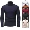 Suéter de Cuello Alto Nuevo Otoño Invierno 2026 para Hombre al por Mayor Estilo Coreano Ajustado Juvenil Color Sólido Suéter de Punto Capa Base