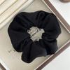 Estilo K de Anillo para el Cabello de Punto Retro Elegante Prensado de Intestino Grande Moda Diadema de Tela de Color Puro Accesorios para el Cabello de Bola de Flor para Mujeres