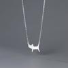 Colar de Gato Escovado em Prata S925 Nalan Feminino Estilo K Simples Fofo Pequeno Animal Doce Corrente Clavicular D9359