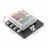 Caja de Fusibles para Coche, Accesorios para Barco y Coche, Tipo Tornillo Enchufable con Terminal Negativo, Luz Indicadora LED, Caja de Fusibles de Múltiples Vías