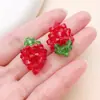 Colgante de Fruta Hecho a Mano Cereza Maíz Uva Frambuesa Amuletos DIY Cadena para Teléfono Llavero Accesorios Adornos Tejidos