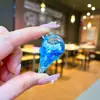 Lindo Llavero Transparente Estilo Ins Flor Femenina Colgante de Cristal Llavero de Helado Accesorios de Joyería Flotantes