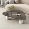 Mesa de centro redonda de mármore para sala de estar em casa, apartamento pequeno, casa alugada, mesa de centro moderna minimalista criativa da moda de luxo leve