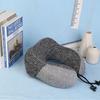 Almohada de Viaje en Forma de U de Espuma Viscoelástica Almohada para Cuello para Siesta en la Oficina Almacenamiento Plegable Portátil Protección de la Columna Cervical Almohada en Forma de U