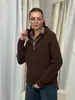 Suéter Cárdigan con Cremallera de Punto de Alta Gama Estilo Coreano Perezoso Transfronterizo para Mujer Otoño e Invierno Nuevo Holgado Suave Cera
