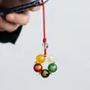 Cadena para Teléfono Dios de la Riqueza de Cinco Vías de Ágata Chapada en Oro, Colgante de Teléfono de Cristal Natural, Cadena Anti-Pérdida para Bolso Estilo Chino Cinco Elementos Al por Mayor