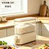 Contenedor de Arroz Transparente de Grado Alimenticio para Uso Doméstico, a Prueba de Insectos y Humedad, Caja Sellada para Almacenamiento de Arroz con Dispensador de Arroz de Liberación por Presión, Caja de Almacenamiento de Cocina de Gran Capacidad