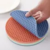 Tapete isolante de favo de mel de silicone de grau alimentício transfronteiriço, jogo americano de silicone, base para panela redonda, porta-copos, protetor de calor para mesa de cozinha