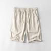Shorts de Linho Algodão Masculino Casual Solto Perna Reta Linho Calça Média Praia Plus Gordo Fabricante Verão Cintura Elástica Tamanho Grande