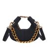 Bolsa Mini de Media Luna Portátil de Diseño de Moda de Tendencia de Nicho Transfronteriza Color Sólido Distintivo Versátil Informal Cruzada para Mujer