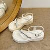 Sandalias de Moda Combinables para Mujer 2025 Verano Último Estilo Coreano para Exterior Zapatos de Plataforma Gruesa para Aumentar la Altura Estilo Francés con Falda