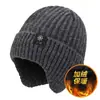 Gorro de Moda Invernal con Protección para los Oídos Gorro Cálido para Ciclismo en Frío Gorro de Lana para Circunferencia de Cabeza Grande Gorro de Punto para Hombre con Forro de Polar