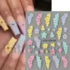 Pegatinas de Arte para Uñas Nuevas Transfronterizas, 5D Tridimensional en Relieve Diseño Floral Corazón de Amor y Racimo de Flores Pegatinas para Uñas