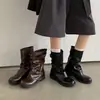 Botas de suela gruesa, hasta la pantorrilla para mujer, nueva colección otoño 2026, botas estilo vaquero Martin de tacón grueso, botines apilados