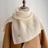 Estilo Novo Outono e Inverno Cachecol Quente Feminino Estilo Coreano Cor Sólida 2022 Proteção para o Pescoço contra o Frio Cachecol Xale Decorativo de Tricô
