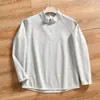Funcional estilo montaña~Tejido gofrado de lujo ligero + absorbente de humedad y transpirable Nuevo estilo Otoño/Invierno camiseta casual de manga larga con media cremallera para hombre