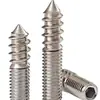 Parafuso autoatarraxante de ponta sextavada 304, ponta dupla, para móveis, uma extremidade com rosca, uma extremidade com parafuso de fixação M4/M5