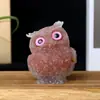 Decoración de búho de resina con grava de cristal natural más vendida transfronteriza, adorno de manualidad creativa, venta al por mayor