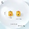 Filigrana Incrustada de Diamantes Accesorios de Joyería DIY Oro de Arena Vietnamita Cuentas Redondas Coloridas con Agujero Pasante Chapado en Cobre Dorado Estilo Geométrico Chino Nuevo