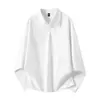 Sudadera de media cremallera para hombre para primavera y otoño 2026, nuevo top liso de corte holgado, marca de moda talla grande, cuello camisero, chaqueta de manga larga