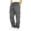 Pantalones casuales deportivos transfronterizos tobillo atado diseño personalizado multibolsillos encaje Verde Militar overol holgado para hombre