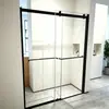 Mampara de ducha de puerta corredera doble de una línea para hotel, puerta de vidrio divisoria de separación seco-húmedo para baño, mampara de ducha templada engrosada